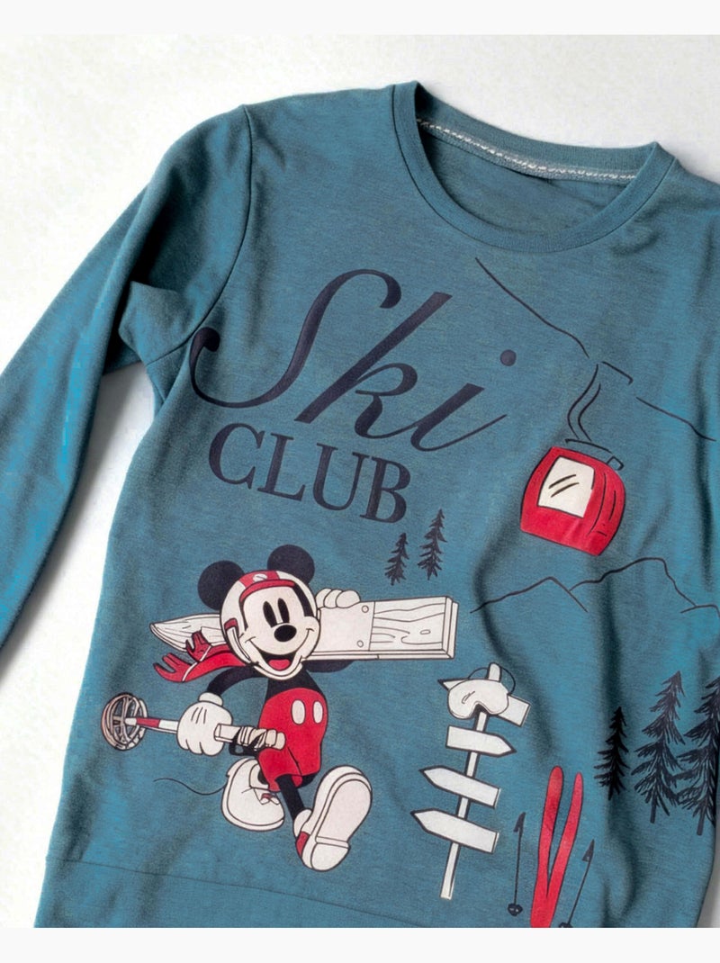 Pyjama à manches longues Disney Bon Ski pour garçons Vert - Kiabi