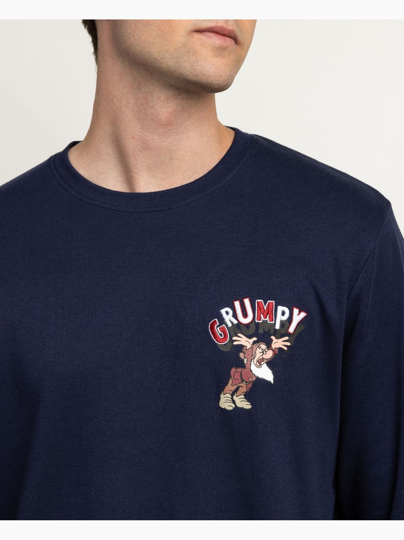 Pyjama à manches longues Disney Grincheux pour hommes Bleu marine - Kiabi
