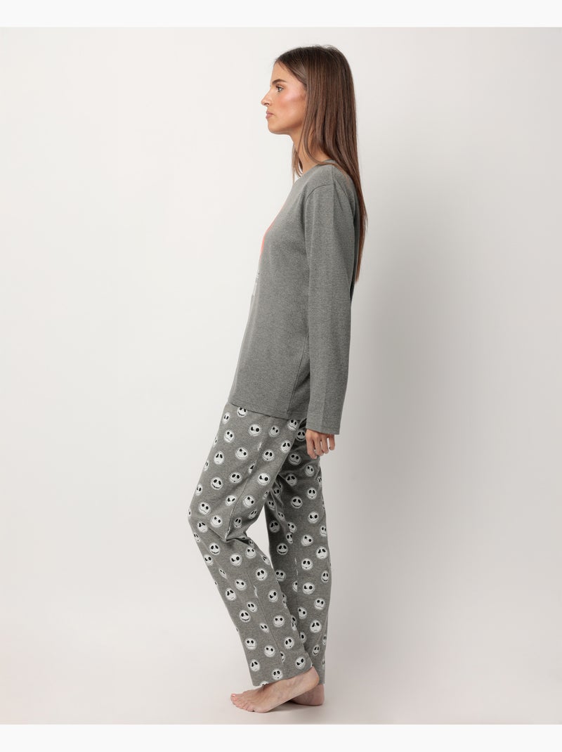 Pyjama à manches longues Disney Nightmare pour femme Gris chiné - Kiabi