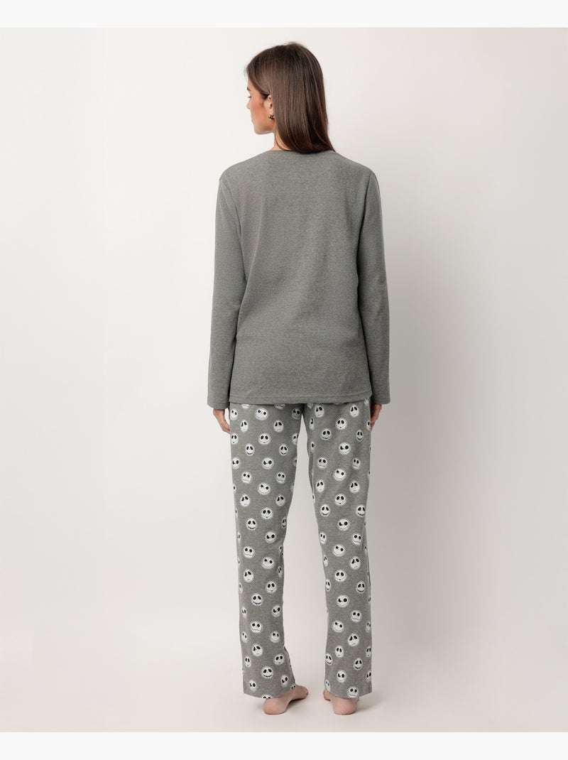 Pyjama à manches longues Disney Nightmare pour femme Gris chiné - Kiabi