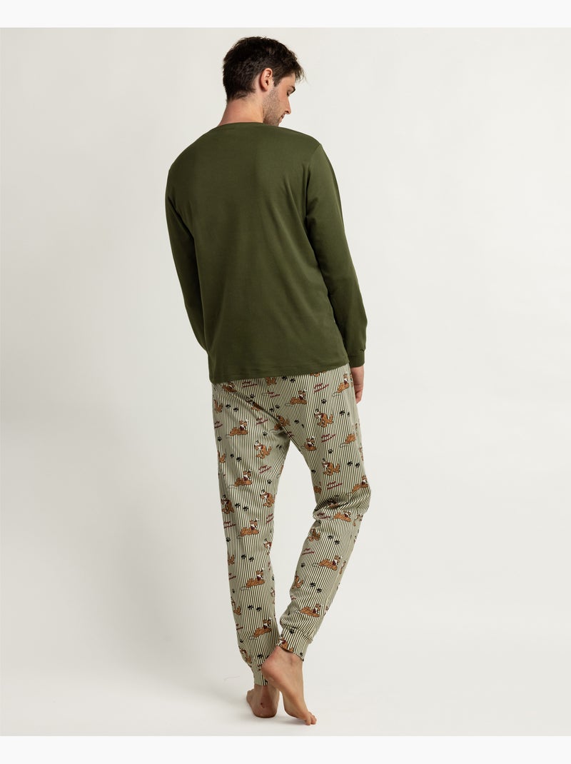 Pyjama à manches longues Disney Pluto Stay Pawsome pour hommes Vert - Kiabi