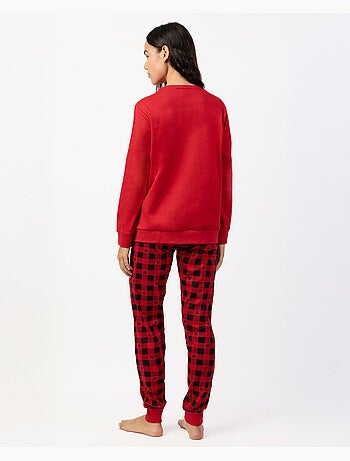 Pyjama à manches longues Disney pour femmes, motif souris, pour les fêtes