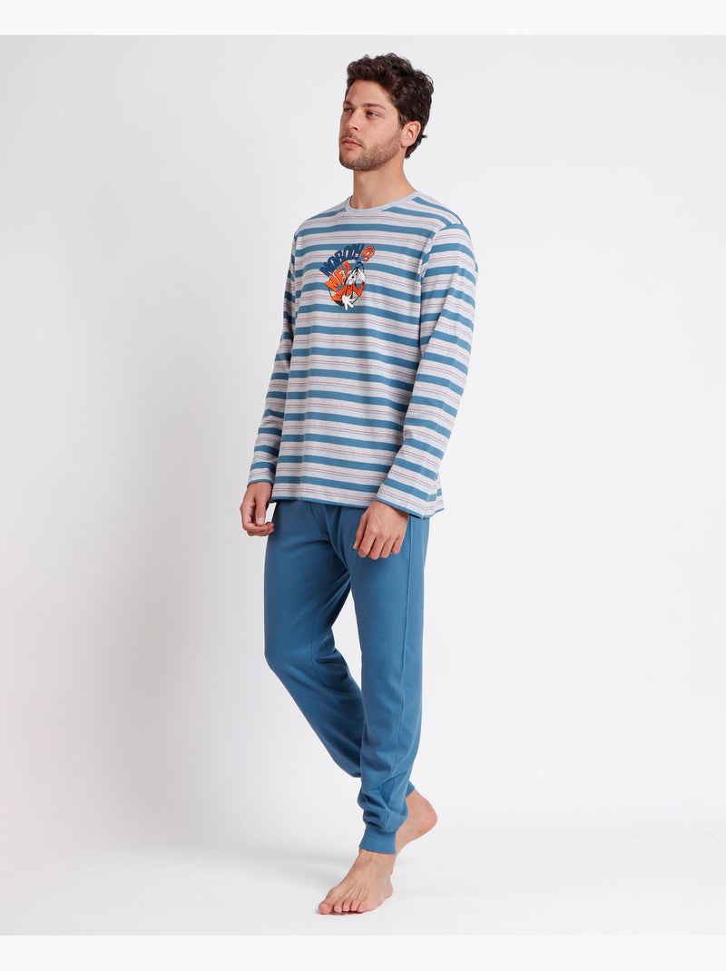 Pyjama à manches longues Disney pour homme, motif Goofy Gris chiné - Kiabi