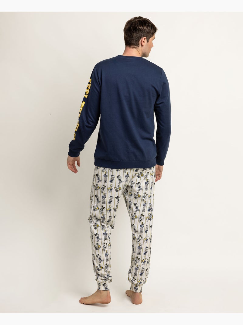 Pyjama à manches longues Disney pour homme, style universitaire Bleu marine - Kiabi