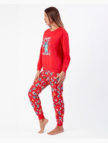 Pyjama à manches longues Disney Stitch Joyeuses Fêtes pour femmes