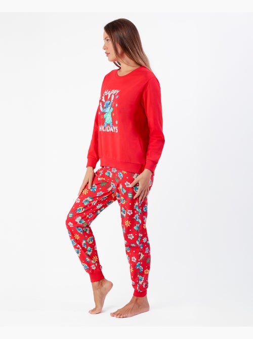 Pyjama à manches longues Disney Stitch Joyeuses Fêtes pour femmes - Kiabi