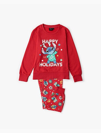 Pyjama à manches longues Disney Stitch Joyeuses Fêtes pour filles