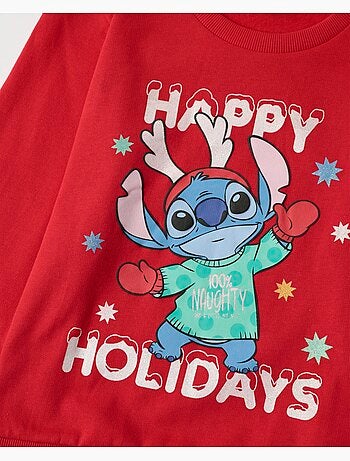 Pyjama à manches longues Disney Stitch Joyeuses Fêtes pour filles