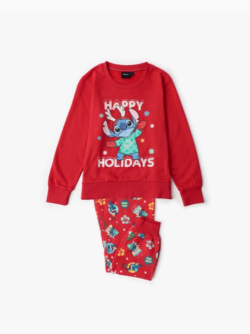 Pyjama à manches longues Disney Stitch Joyeuses Fêtes pour filles - Kiabi