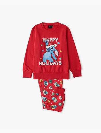 Pyjama à manches longues Disney Stitch Joyeuses Fêtes pour garçons