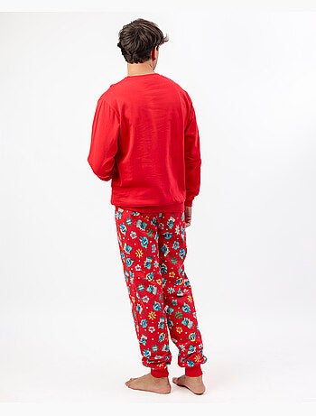 Pyjama à manches longues Disney Stitch Joyeuses Fêtes pour hommes