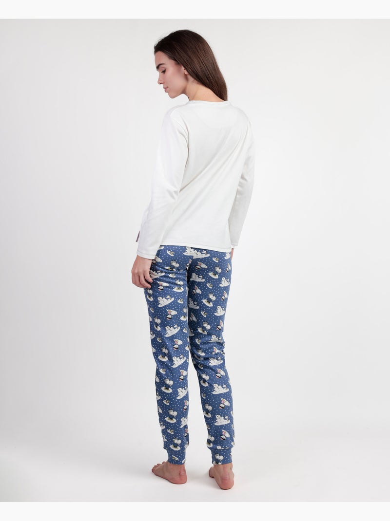 Pyjama à manches longues écru PEANUTS pour femme Snow Drift Ecru - Kiabi