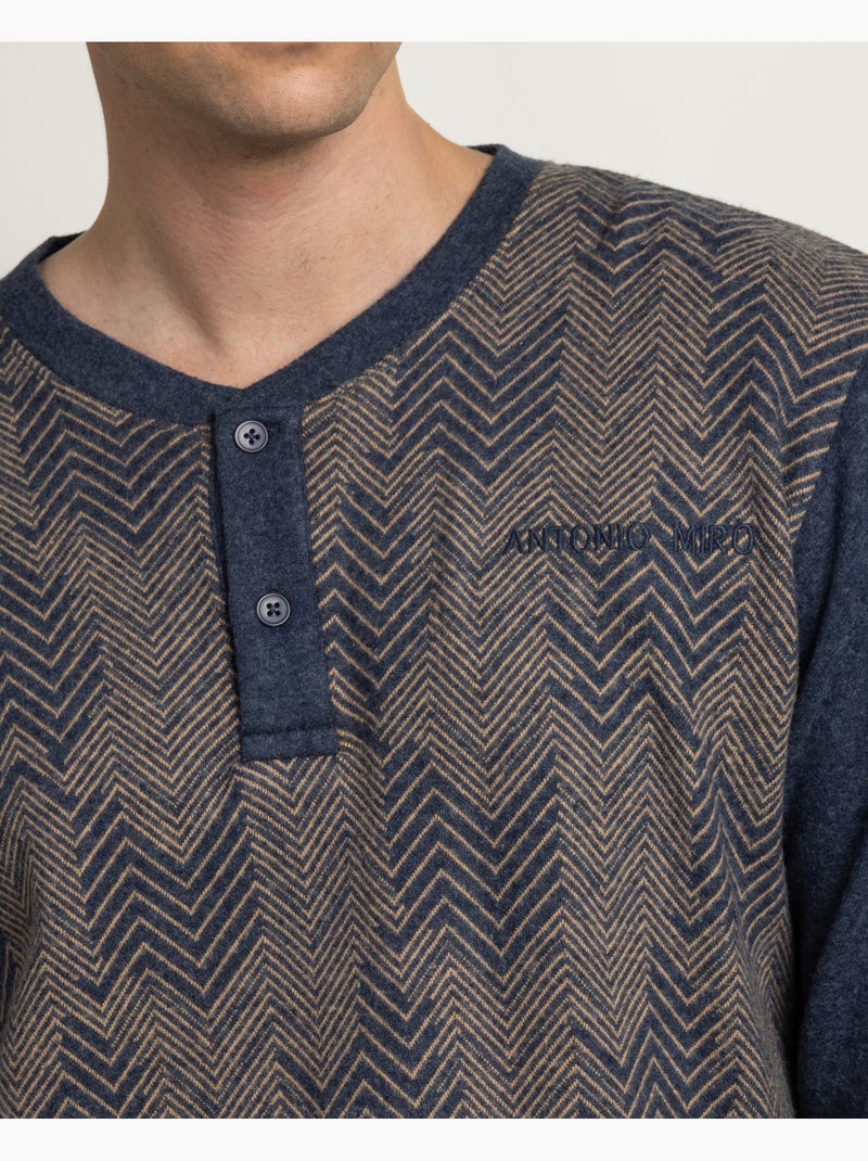 Pyjama à manches longues élégant ANTONIO MIRO pour hommes Marron - Kiabi