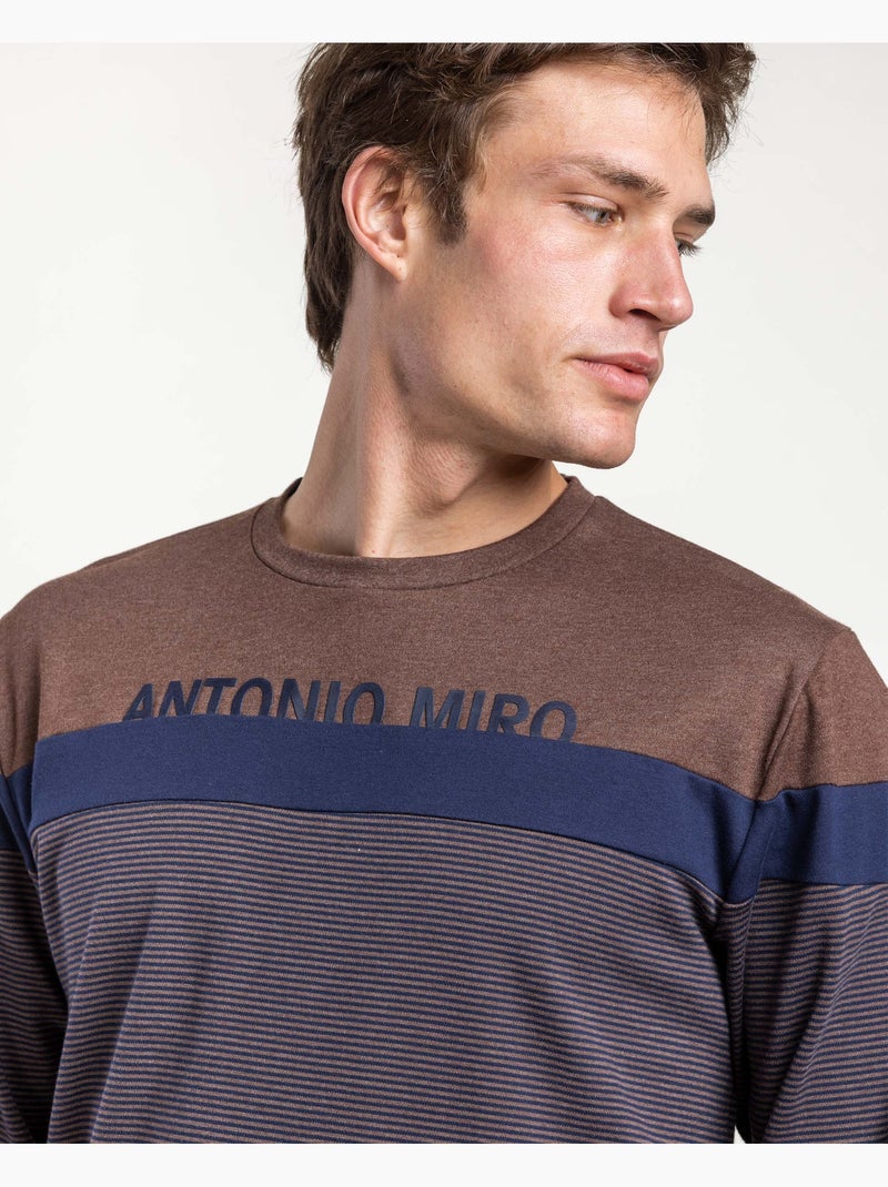 Pyjama à manches longues élégant ANTONIO MIRO pour hommes Marron - Kiabi