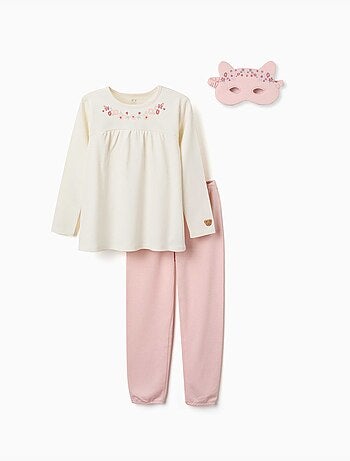Pyjama à manches longues en coton avec masque rembourré