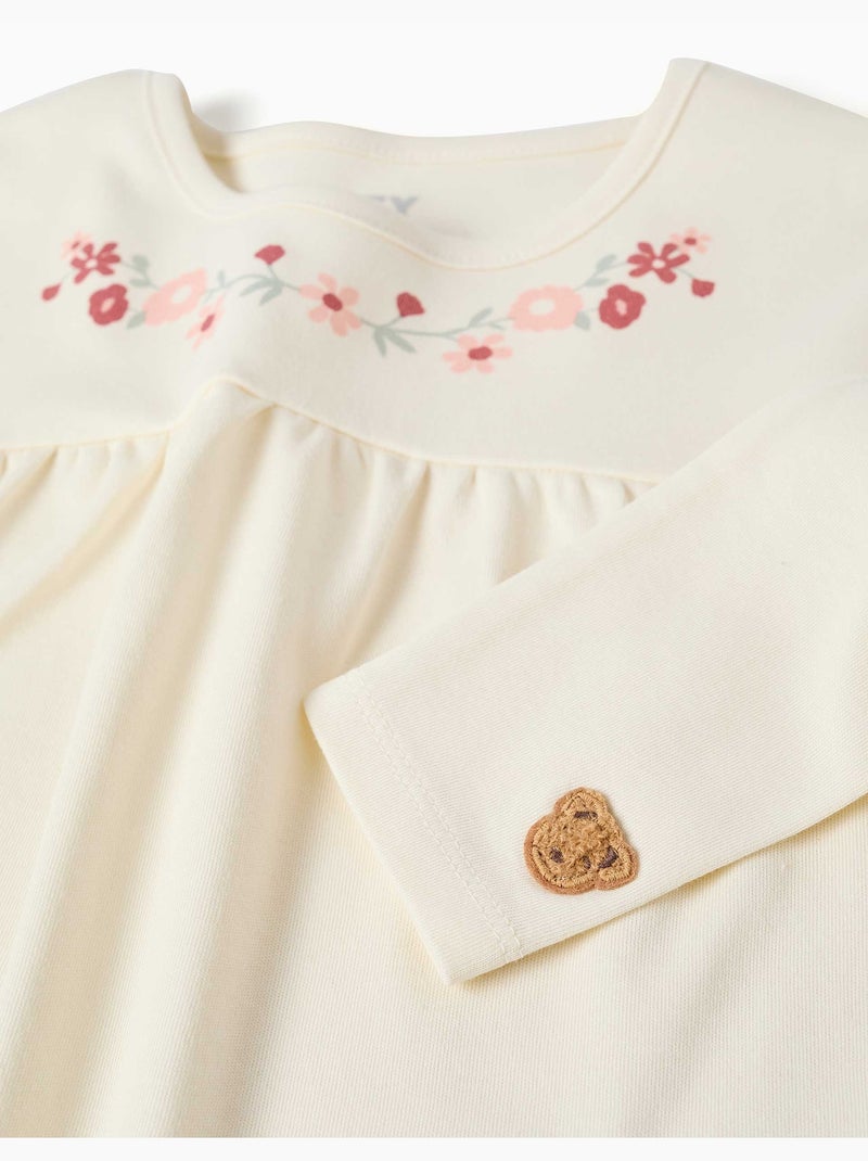 Pyjama à manches longues en coton avec masque rembourré Blanc - Kiabi
