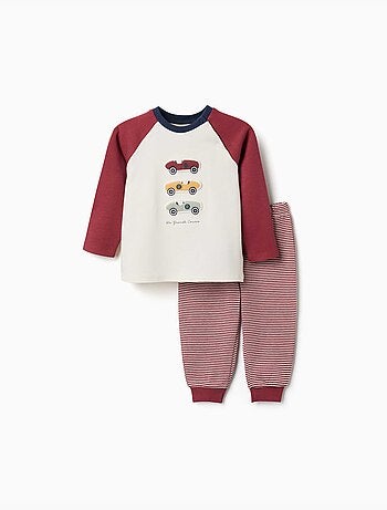 Pyjama à manches longues en coton avec voitures de course