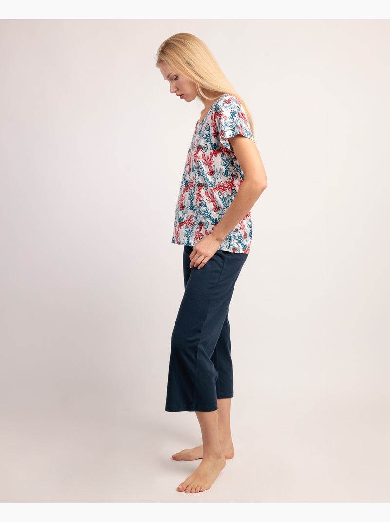 Pyjama à manches longues en forme de goutte de mer pour femme ADMAS Bleu marine - Kiabi