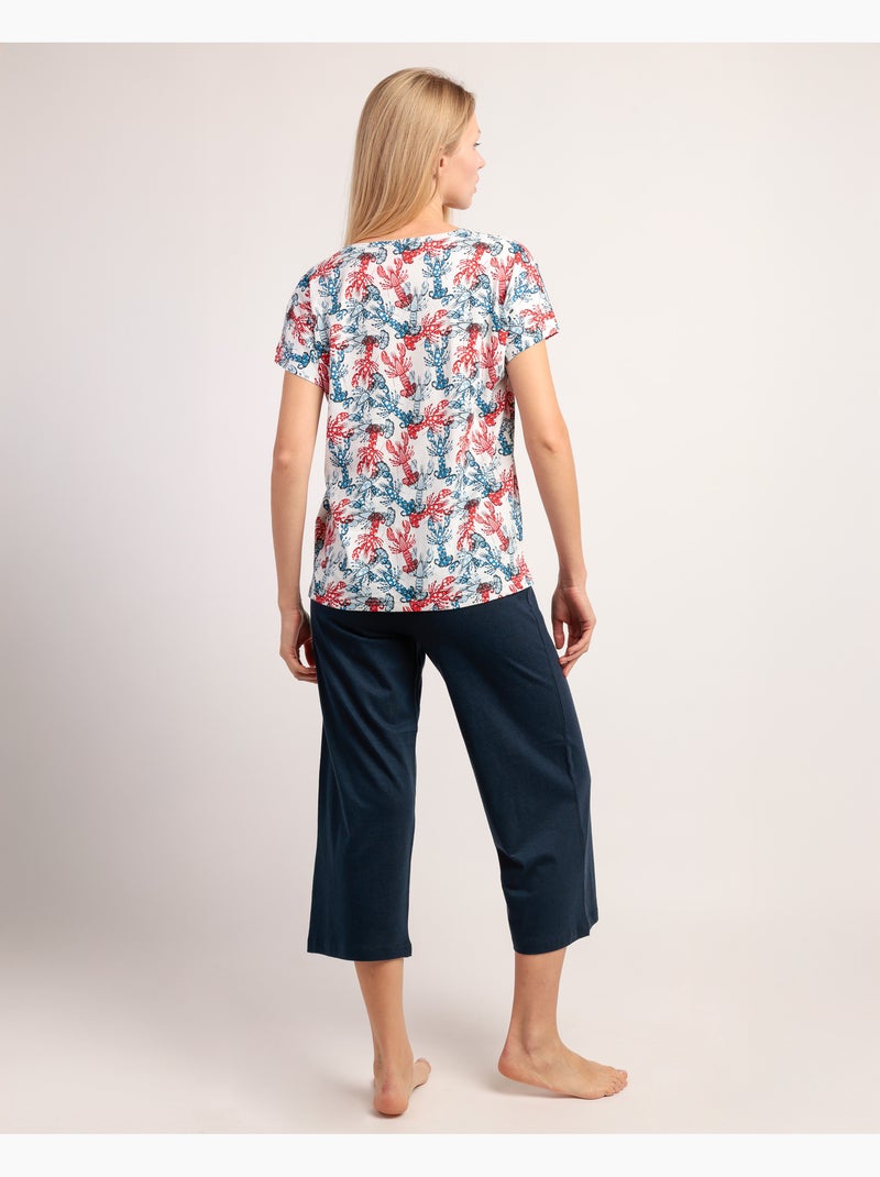 Pyjama à manches longues en forme de goutte de mer pour femme ADMAS Bleu marine - Kiabi