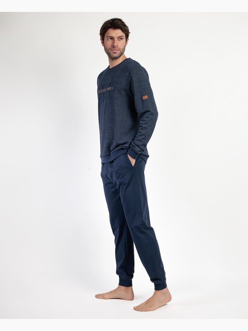 Pyjama à manches longues en polaire Ridge pour homme ANTONIO MIRO Bleu marine - Kiabi