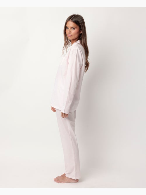 Pyjama à manches longues en popeline ouverte à rayures pour femme ADMAS HOME - Kiabi Pyjama à manches longues en popeline ouverte à rayures pour femme ADMAS HOME - Kiabi