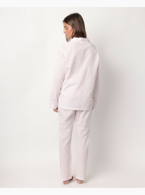 Pyjama à manches longues en popeline ouverte à rayures pour femme ADMAS HOME - Kiabi Pyjama à manches longues en popeline ouverte à rayures pour femme ADMAS HOME - Kiabi