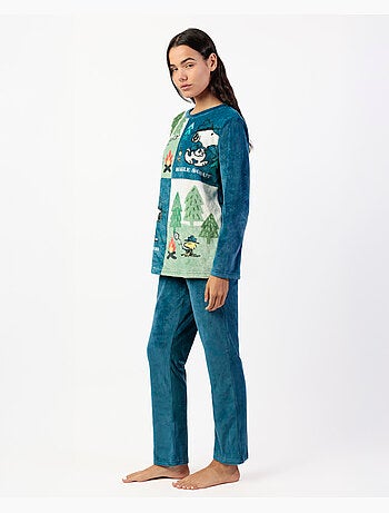 Pyjama à manches longues en velours PEANUTS pour femme Beagle Scout