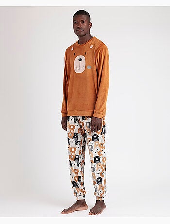 Pyjama à manches longues en velours pour homme ADMAS Family Bear