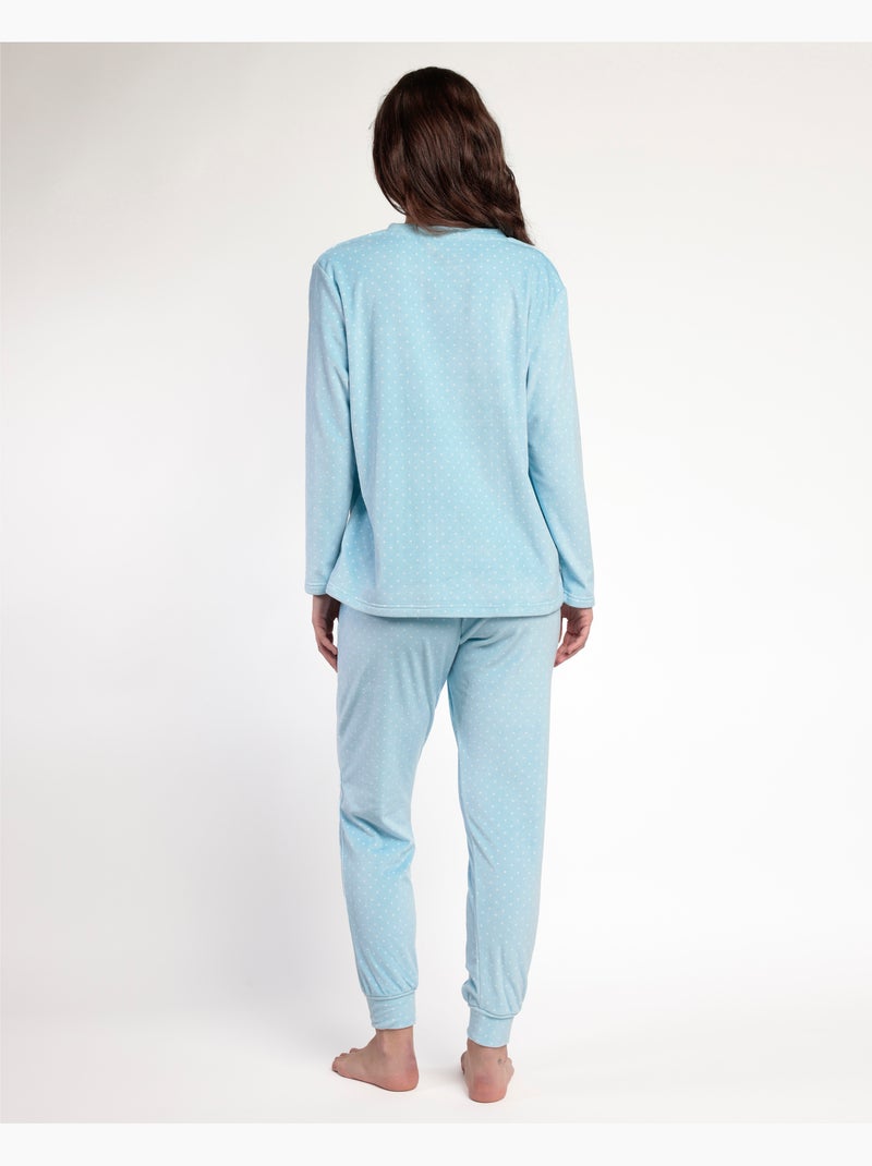 Pyjama à manches longues en velours Sweet Duckling pour femme ADMAS Bleu - Kiabi