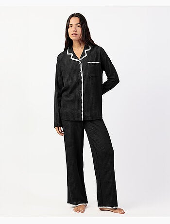 Pyjama pantalon large et chemise manches longues Stitching