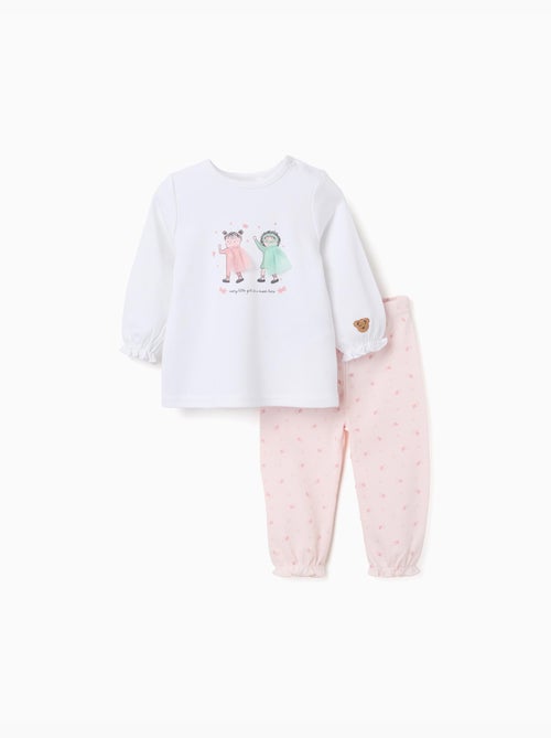 Pyjama à manches longues et imprimé - Kiabi