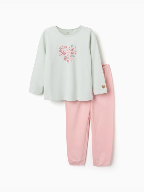 Pyjama à manches longues et imprimé fleurs - Kiabi