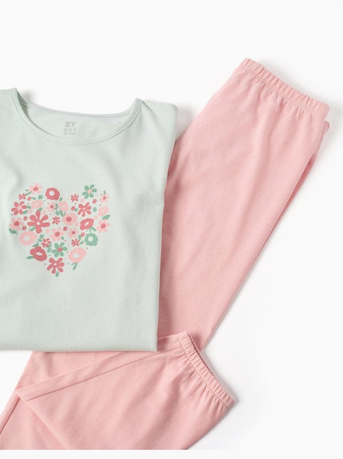 Pyjama à manches longues et imprimé fleurs - Kiabi