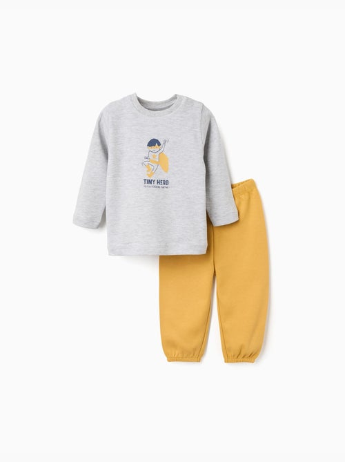 Pyjama à manches longues et imprimé - Kiabi