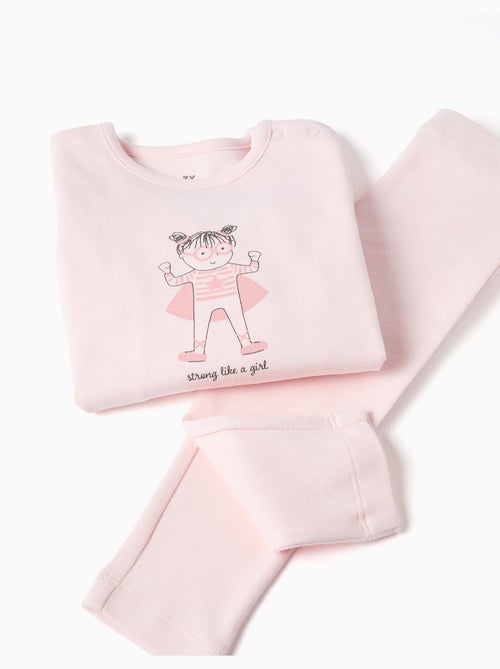 Pyjama à manches longues et imprimé - Kiabi