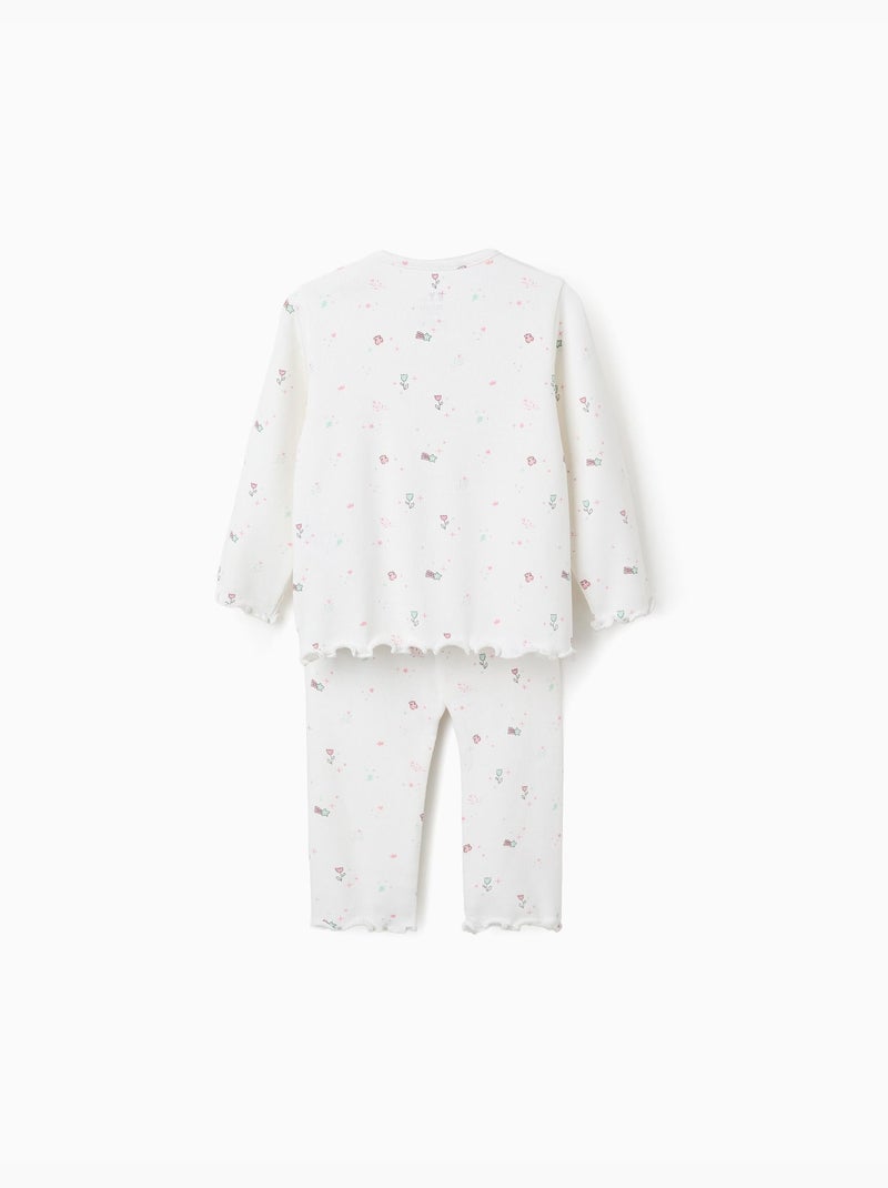 Pyjama à manches longues et motif Blanc - Kiabi