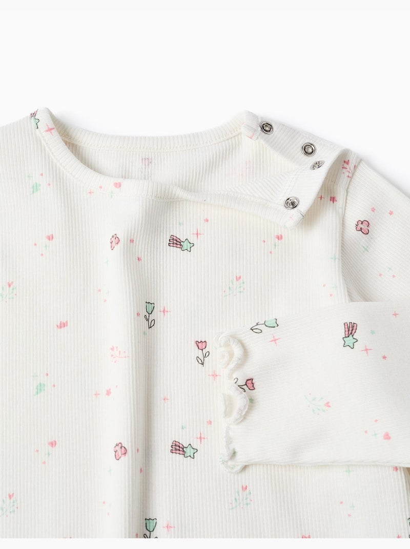 Pyjama à manches longues et motif Blanc - Kiabi