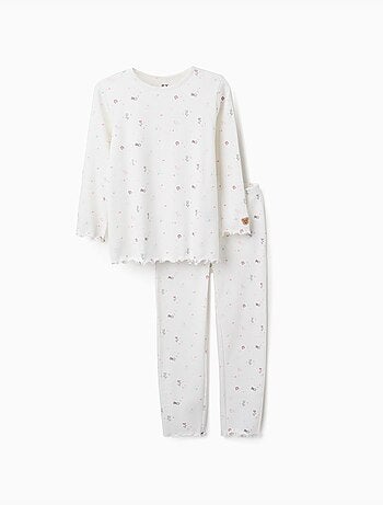Pyjama à manches longues et motif fleurs et étoiles