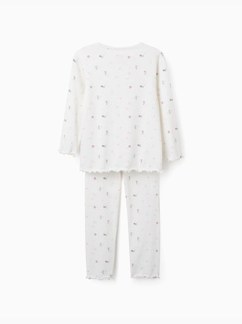 Pyjama à manches longues et motif fleurs et étoiles - Kiabi