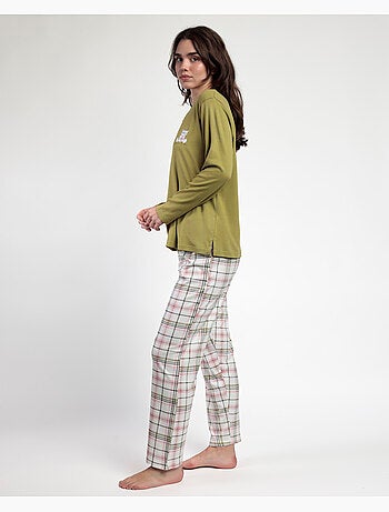 Pyjama à manches longues et patte de boutonnage Smile Everyday pour femme ADMAS