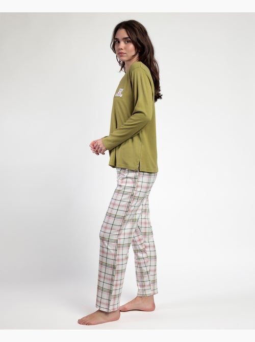 Pyjama à manches longues et patte de boutonnage Smile Everyday pour femme ADMAS - Kiabi