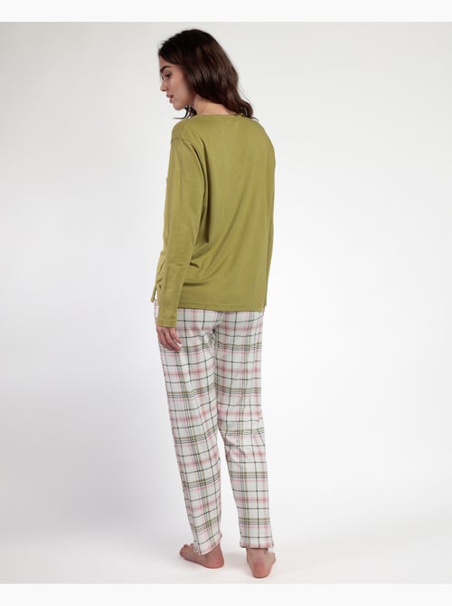 Pyjama à manches longues et patte de boutonnage Smile Everyday pour femme ADMAS - Kiabi