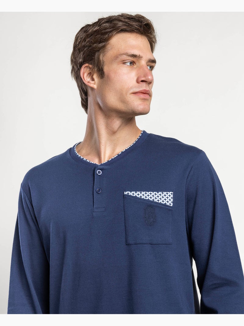 Pyjama à manches longues Frostline pour homme ADMAS CLASSIC Bleu marine - Kiabi