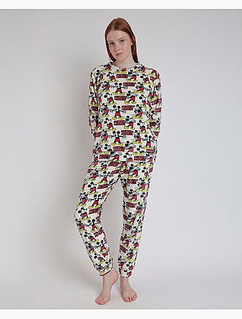 Pyjama à manches longues imprimé Mickey pour femme Disney