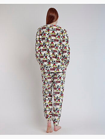 Pyjama à manches longues imprimé Mickey pour femme Disney