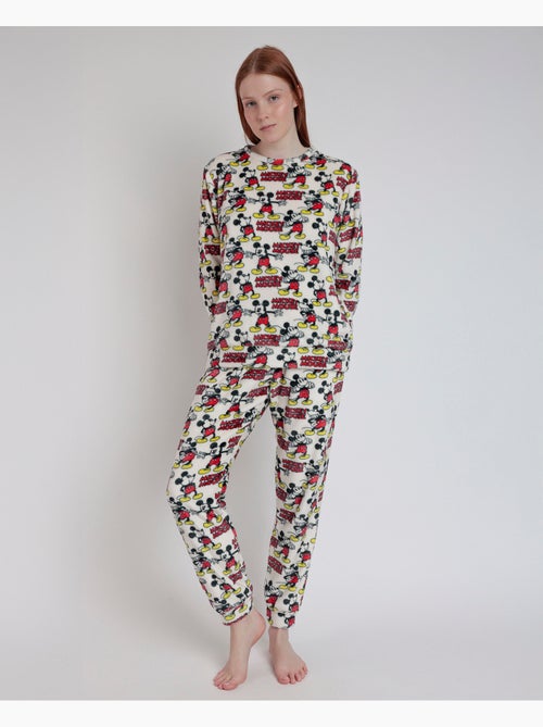 Pyjama à manches longues imprimé Mickey pour femme Disney - Kiabi