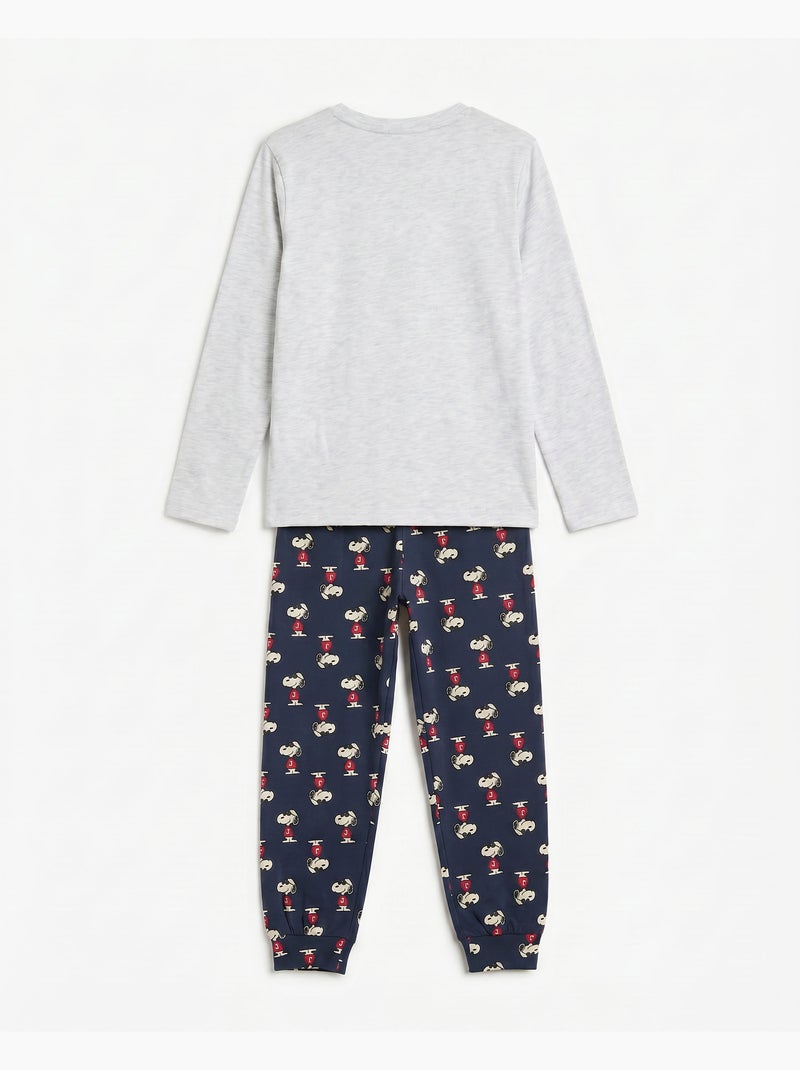 Pyjama à manches longues Joe Cool de Peanuts pour garçons Gris chiné - Kiabi