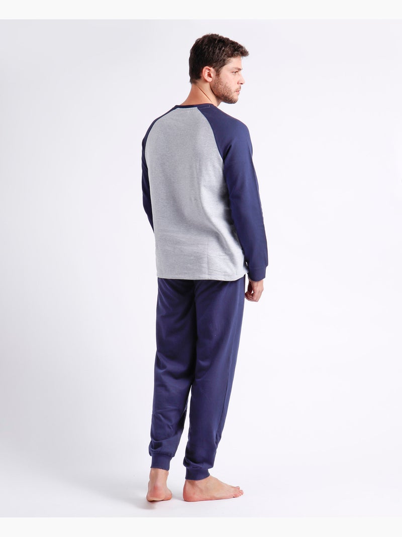 Pyjama à manches longues Kermit Wanted pour homme DISNEY Bleu marine - Kiabi