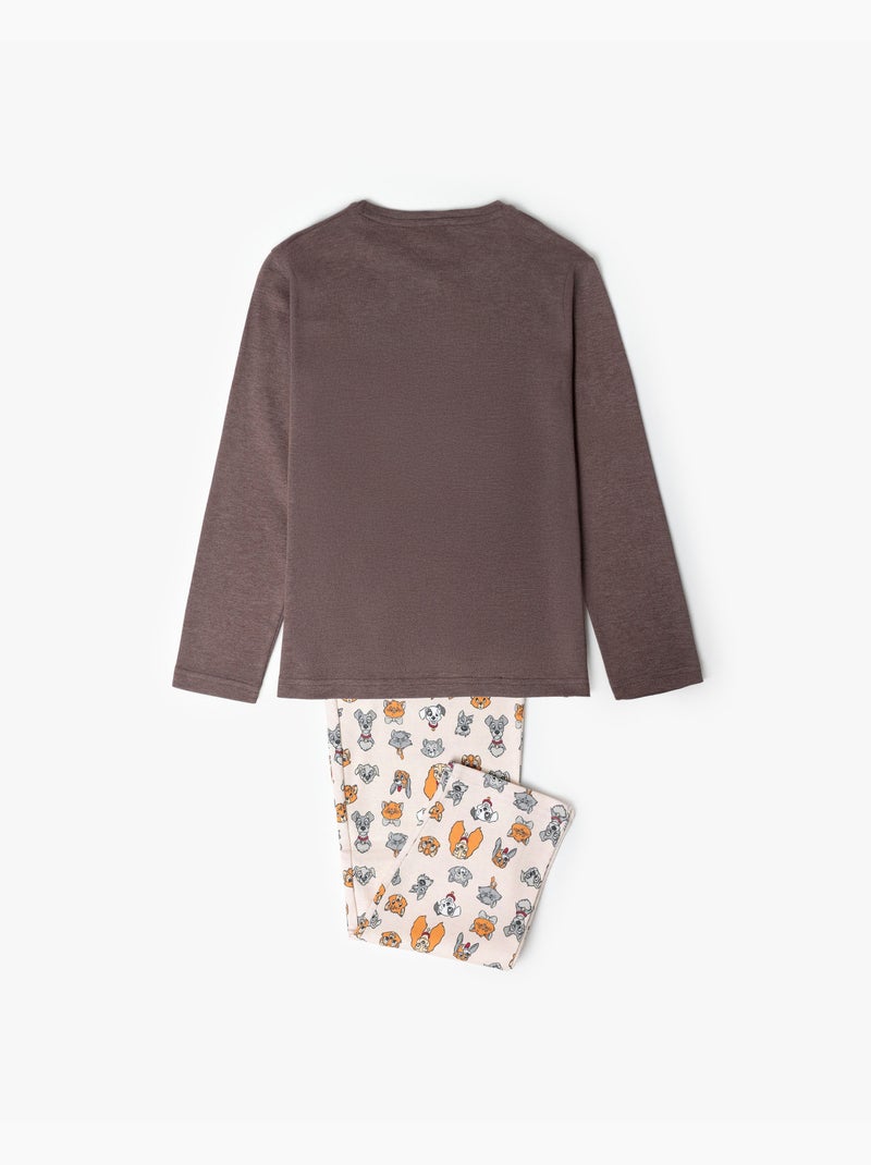 Pyjama à manches longues Love Dinner pour garçon de Disney Marron chocolat - Kiabi
