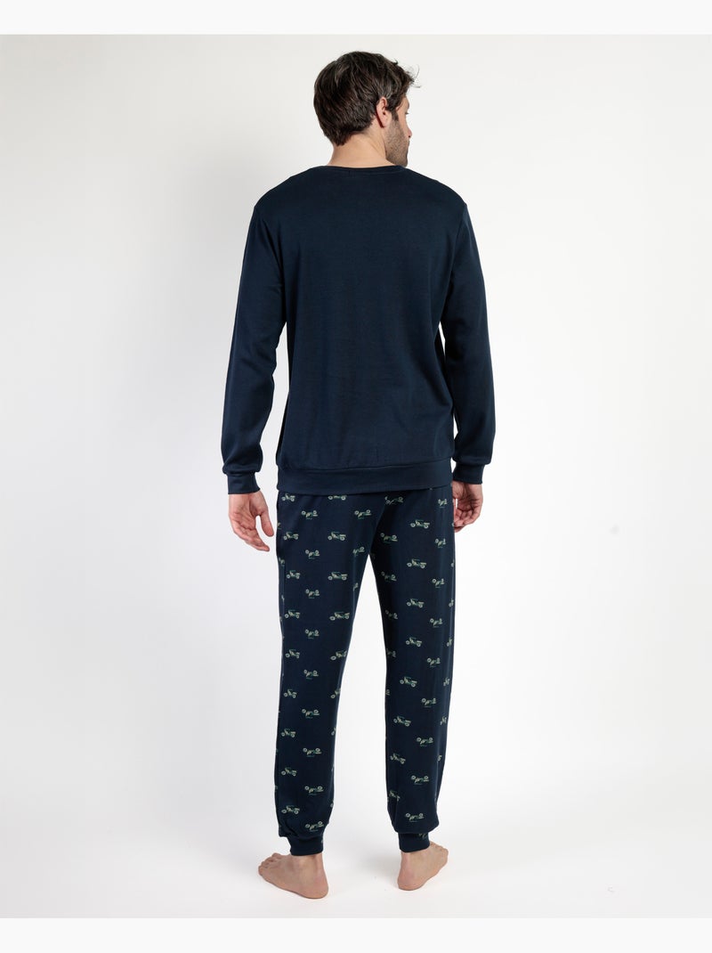 Pyjama à manches longues Old School pour homme ADMAS Bleu marine - Kiabi
